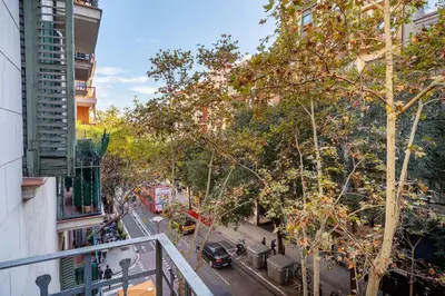 a view of a city street from a balcony at Centric Apartments Sagrada Famila 3 in Barcelona