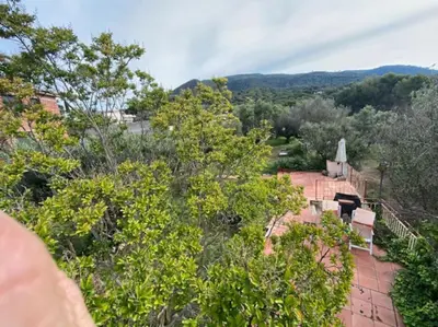 an aerial view of a house with trees at Casa Cal Duc, la Garriga in La Garriga