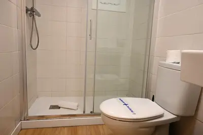 a bathroom with a shower and a toilet at Homenfun Barcelona Paseo de Gracia in Barcelona