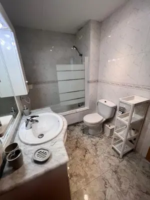 a bathroom with a sink and a toilet at Ca La Lidia in Viladecáns