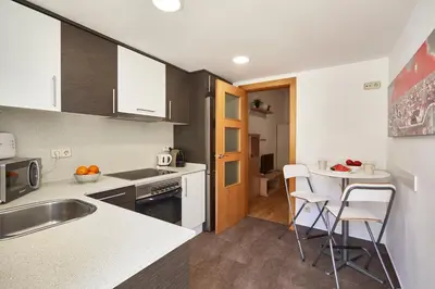 a kitchen with a sink and a counter top at BBarcelona Sagrada Familia Terrace Flat in Barcelona