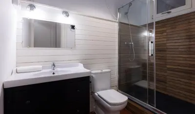 a bathroom with a toilet and a sink and a shower at Stay U-nique Apartments Granados in Barcelona