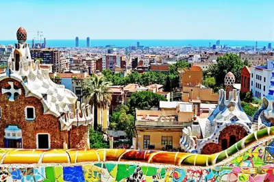 a view of a city from the top of a building at Centric and spacious, excellent for families in Barcelona