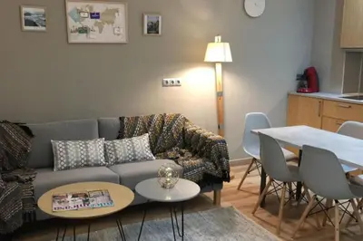 a living room with a couch and a table at 1201 - Encantador Apartamento en Poble Nou in Barcelona