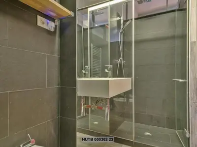 a bathroom with a sink and a shower at Alcam Futbol Pequeño in Barcelona