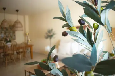 a plant with fruit on it in a living room at Espectacular Casa en La Garriga in La Garriga