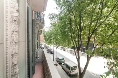 a view of a street from a window of a building at Family apartment Plaza España 2 in Barcelona