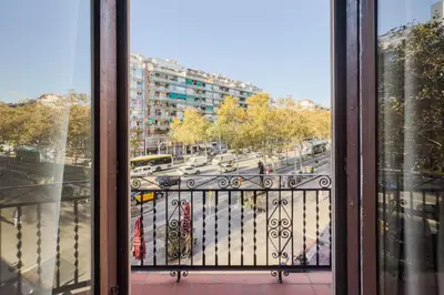 a view of a city street from a balcony at Plaza España 238 in Barcelona