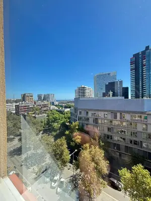 a view of a city from a building at Apartamento Forum in Barcelona