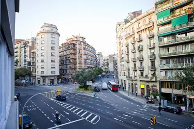 a view of a city street with cars and buildings at Blue Barcelona in Barcelona