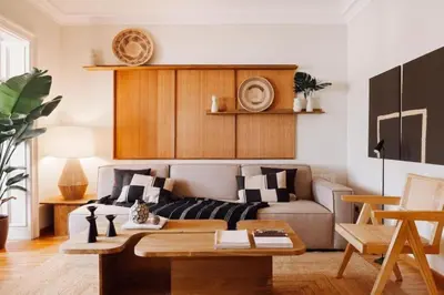 a bedroom with a bed and a hallway at Yulu - 3 bedrooms and balcony in Eixample Dreta in Barcelona