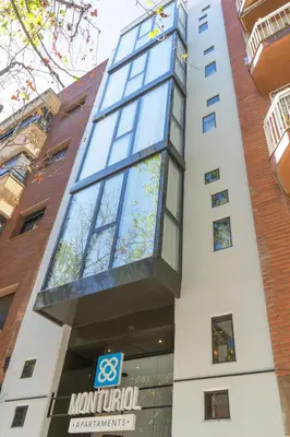 a view of the front of a building at Monturiol Apartaments in Barcelona