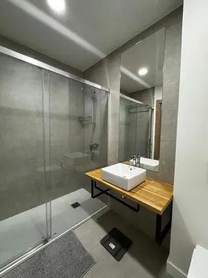 a bathroom with a sink and a shower at Comfortwork near Barcelona in Sant Quirze del Vallès