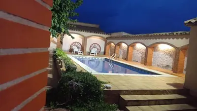 a swimming pool in a building with a pool at Ca La Montserrat - Wine Rural House in San Martín Sarroca
