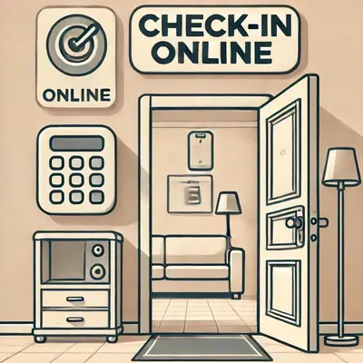 an entrance to a waiting room with a check in online at BARCELONA AIRPORT Mi COLIBRÍ in El Prat de Llobregat