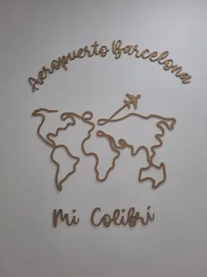 a drawing of a map of mexico with a star at BARCELONA AIRPORT Mi COLIBRÍ in El Prat de Llobregat
