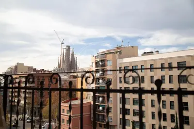 a view of a city from a balcony at Wonderful apartment Enamorats in Barcelona