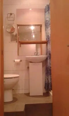 a small bathroom with a toilet and a sink at 029 Apartament 2-2 in Barcelona