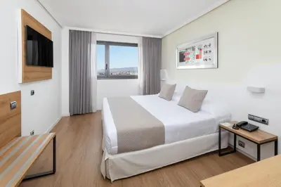 a hotel room with a large bed and a television at Alexandre FrontAir Congress in Sant Boi del Llobregat