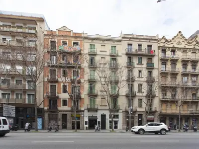 a view from a balcony of a city with buildings at Wonderful apartment for 6 in Barcelona