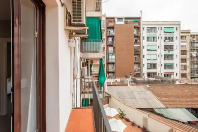 a balcony with a view of a city at 21MAL1089-Magnific apartment near Sagrada familia in Barcelona