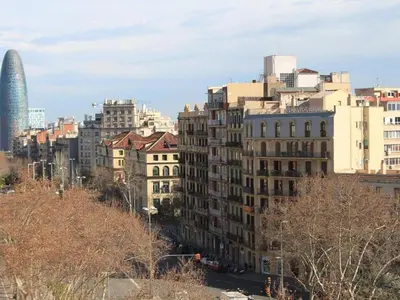 a view of a city with tall buildings at Apartment in Barcelona near Seabeach in Barcelona