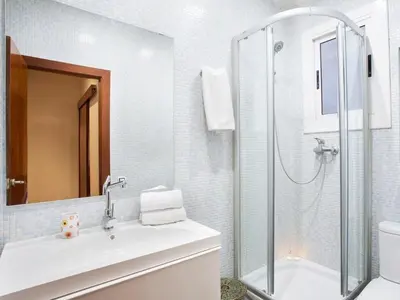 a bathroom with a shower and a sink and a toilet at Apartment in Barcelona near the Beach in Barcelona
