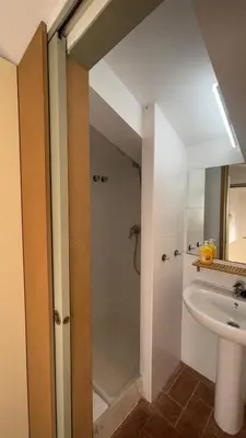 a bathroom with a shower and a sink at SE Céntrico con Terraza in Terrassa
