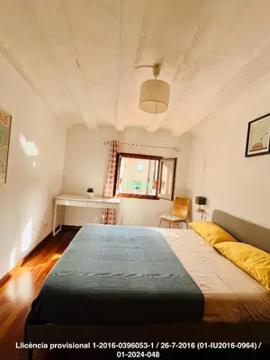a bedroom with a large bed and a couch at Encanto Gótico Histórico Cerca de Las Ramblas in Barcelona