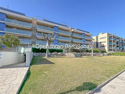 a building with a sign on the side of it at Apartamento marítimo en Cubelles - OI01958 in Cubelles