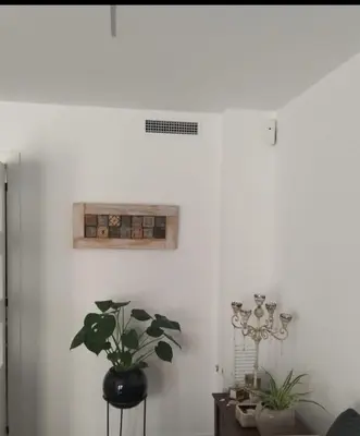 a room with a plant and a picture on the wall at Vidanova 1 in Vilanova i la Geltrú