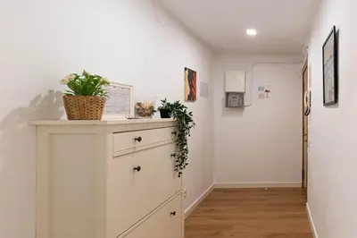 a room with a dresser with a plant on it at Lindo apartamento Montjuïc in Barcelona