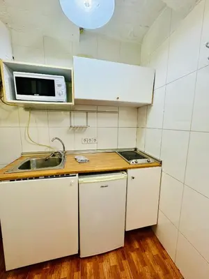 a small kitchen with a sink and a microwave at 044 Velvet 1 3 in Barcelona
