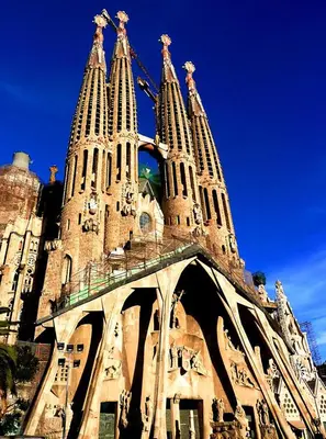 a building with two towers on top of it at Vincent's House in Barcelona