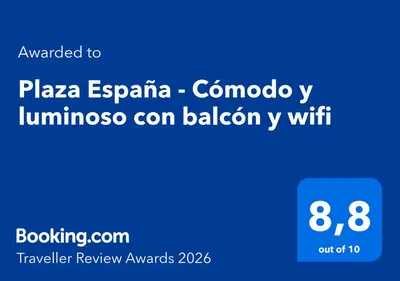 a screenshot of a cell phone with a blue screen at Plaza España - Central and quiet 2BR for couples, families and events in Barcelona