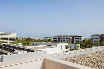 a view from the roof of a building at Villa Al Fresco Sitges Center and 10 minutes walk from beach Amaizing Design New Villa and new urbanization in Sitges
