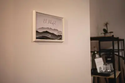 a picture of a mountain on a wall at Habitación Sant Jeroni en Casa Camí de les Aigües Monistrol de Montserrat in Monistrol