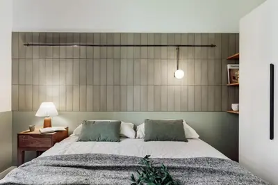 a bathroom with a sink and a toilet and a shower at Castell - 2 bedrooms and balcony in Sant Antoni in Barcelona
