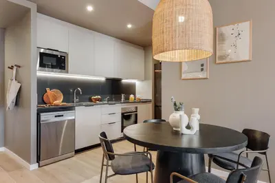a bathroom with a toilet and a sink and a shower at Miravet - 2 bedrooms in Sant Antoni in Barcelona