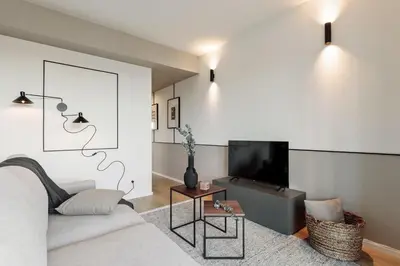 a bathroom with a sink and a toilet at Serrat - 1 bedroom and office in Poblenou in Barcelona