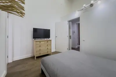 a bedroom with a bed and a television on a dresser at Apartamento Rambla Cataluña 35 in Barcelona