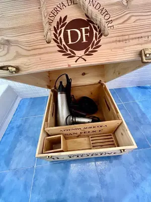 a drawer in a wooden box on the floor at Barcelona Raval in Barcelona