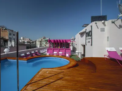 a swimming pool on the roof of a building at Axel TWO Barcelona 4 Sup - Adults Only in Barcelona