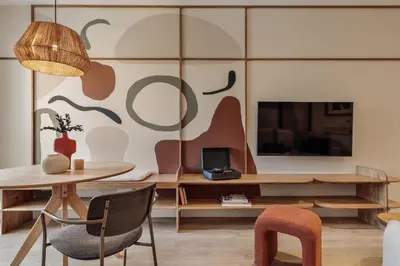 a chair sitting at a desk in a room at Yaz - 2 bedrooms and balcony in El Putxet in Barcelona