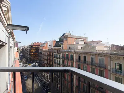 a view of a city from a balcony at RentBCN Rambla Catalunya Apartment in Barcelona