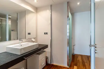 a bathroom with a sink and a shower at 4101 - AB Passeig de Gràcia Plaça Catalunya I in Barcelona