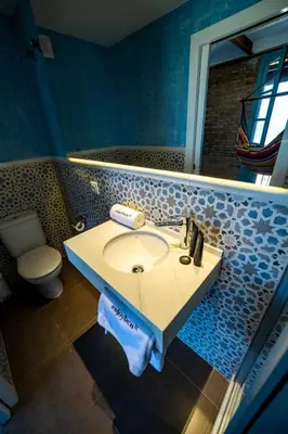 a bathroom with a sink and a toilet at Barceloneta Mar Beach - BM32 in Barcelona