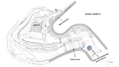 a plan of the proposed site for a soccer stadium at Casakubrick mansión in Castelltersol