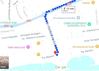 a map of the city of genebourg at CUNIT PLaYA in Cunit