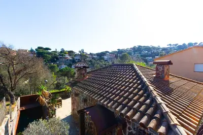 an overhead view of a roof of a house at Catalunya Casas Unique villa in Costa Maresme 27km to Barcelona! in Argentona